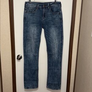 Buffalo David Bitton Buckle Six-X Medium Wash Slim Straight Stretch Jeans 32x34